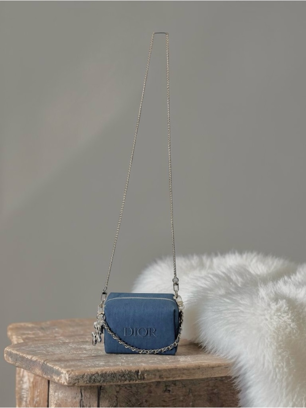 DIOR Beauty Denim Blue Makeup Cosmetic Pouch Crossbody Bag NEW IN BOX - Picture 6 of 9